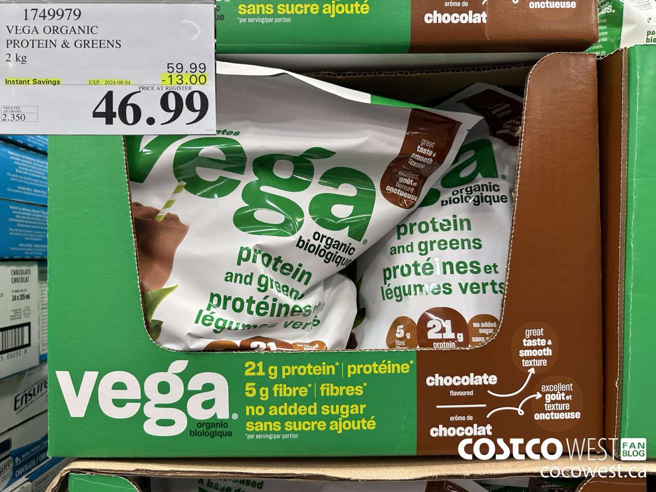 1749979 VEGA ORGANIC PROTEIN & GREENS 2 KG ($13.00 INSTANT SAVINGS EXPIRES ON 2024-08-04) $46.99