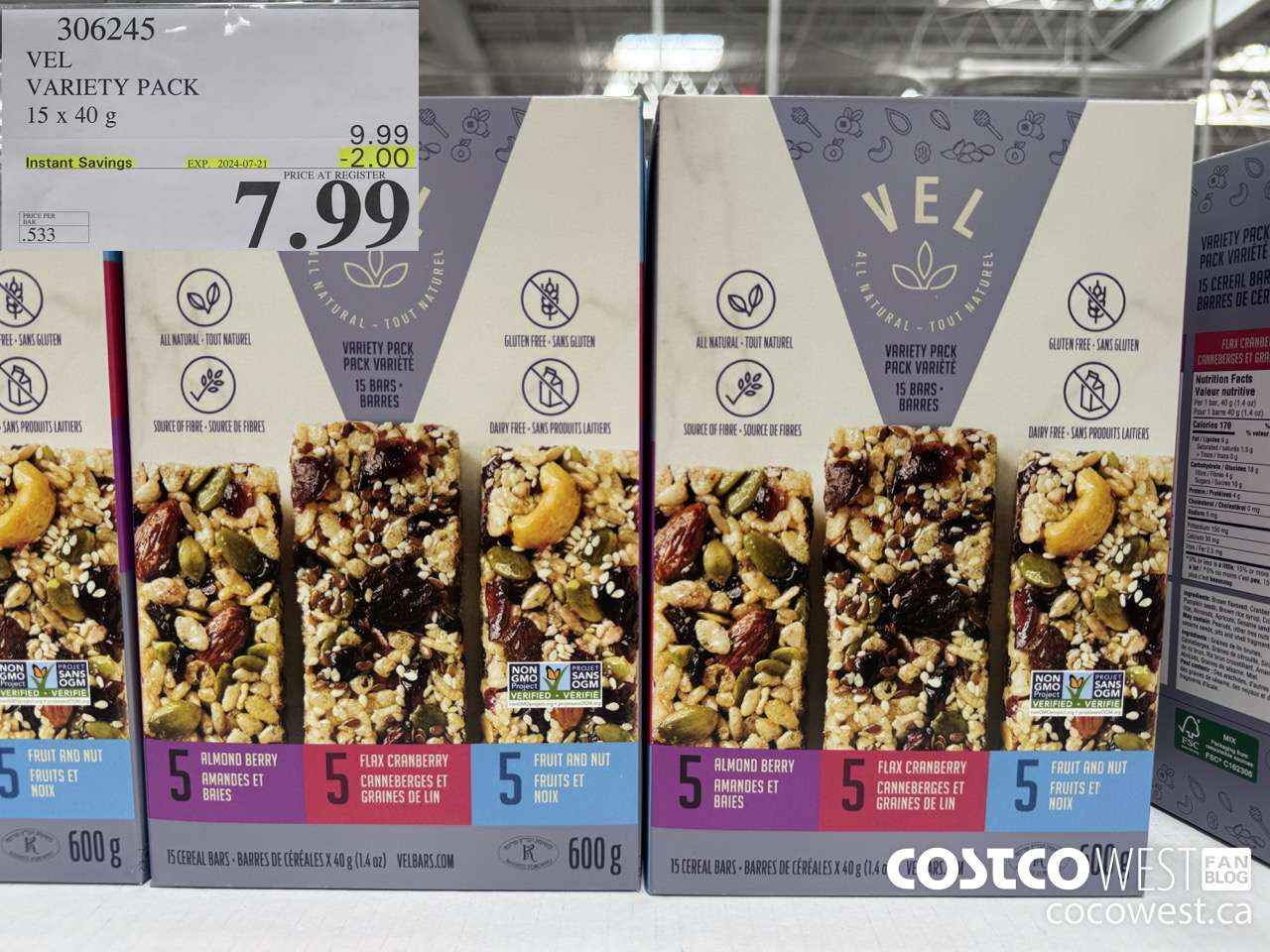 306245 VEL VARIETY PACK 15 x 40g ($2.00 INSTANT SAVINGS EXPIRES ON 2024-07-21) $7.99