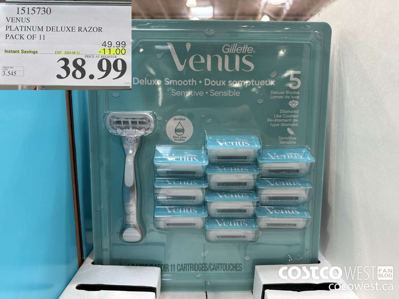 1515730 VENUS PLATINUM DELUXE RAZOR PACK OF 11 ($11.00 INSTANT SAVINGS EXPIRES ON 2024-08-11) $38.99