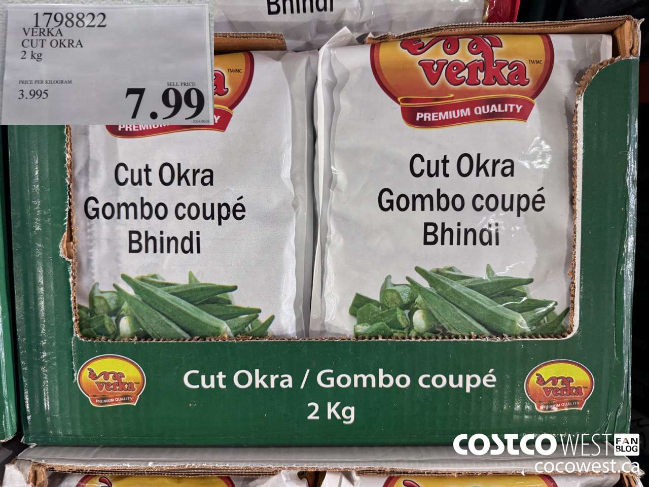 1798822 VERKA CUT OKRA 2KG $7.99