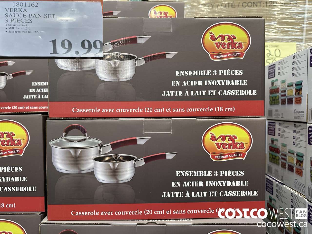 1801162 VERKA SAUCE PAN SET 3 PIECES $19.99