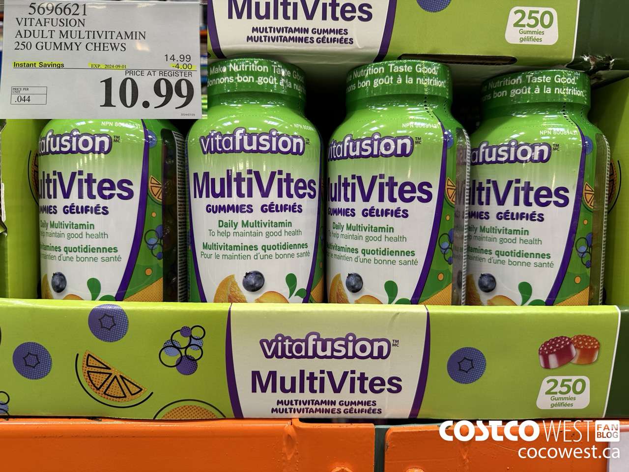 5696621 VITAFUSION ADULT MULTIVITAMIN 250 GUMMY CHEWS ($4.00 INSTANT SAVINGS EXPIRES ON 2024-09-01) $10.99