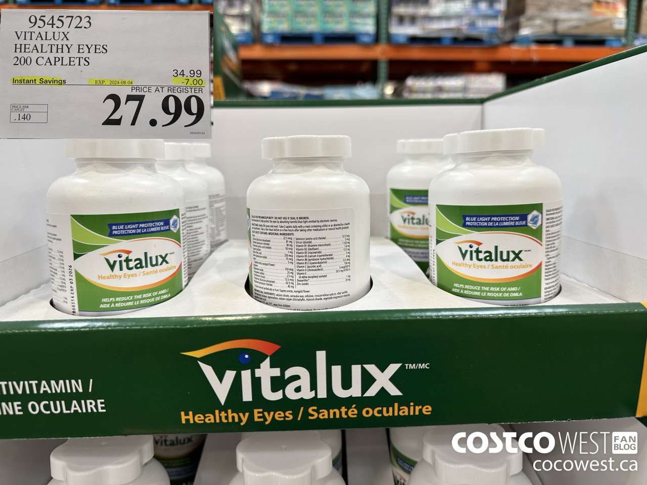 9545723 VITALUX HEALTHY EYES 200 CAPLETS ($7.00 INSTANT SAVINGS EXPIRES ON 2024-08-04) $27.99