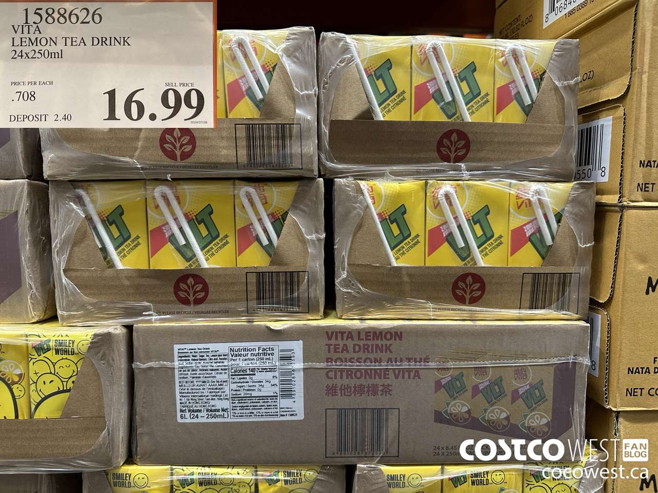 1588626 VITA LEMON TEA DRINK 24 X 250ML $16.99