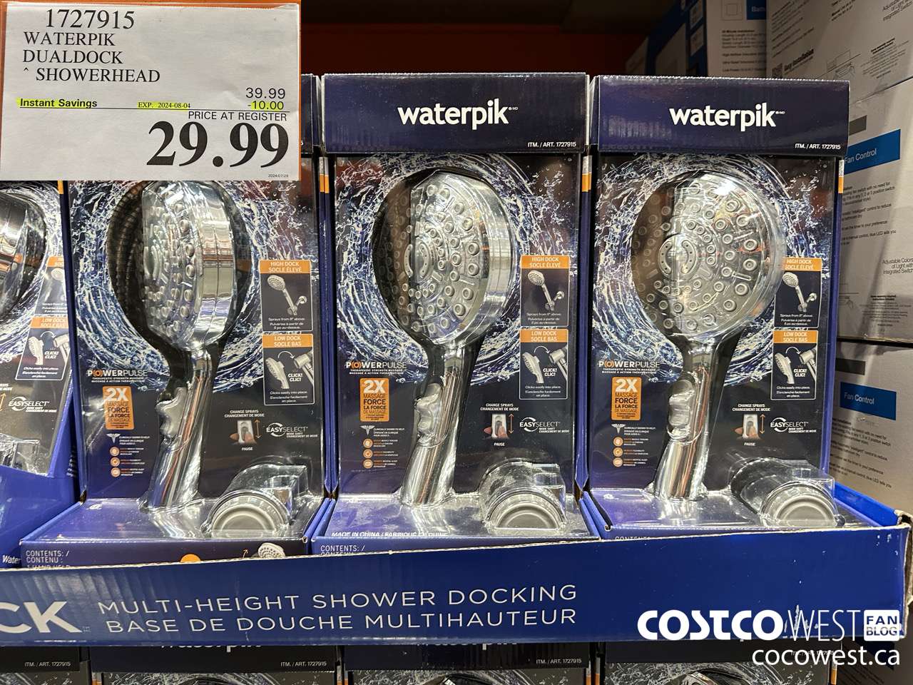1727915 WATERPIK DUALDOCK SHOWERHEAD ($10.00 INSTANT SAVINGS EXPIRES ON 2024-08-04) $29.99