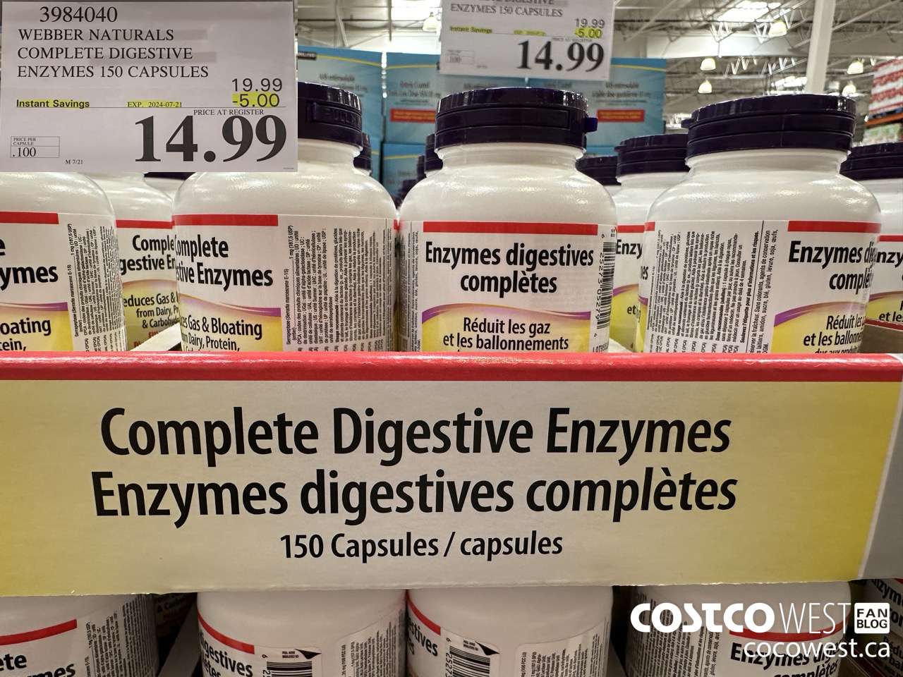 3984040 WEBBER NATURALS COMPLETE DIGESTIVE ENZYMES 150 CAPSULES ($5.00 INSTANT SAVINGS EXPIRES ON 2024-07-21) $14.99