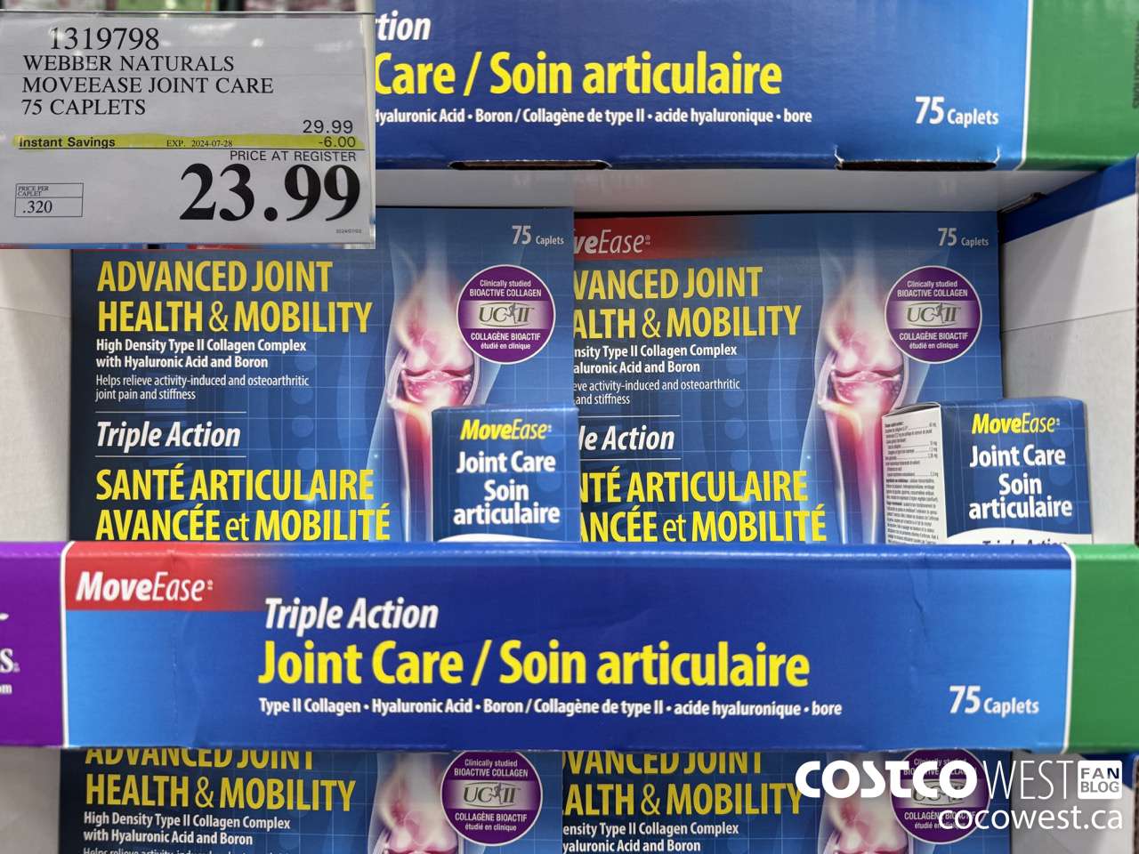 1319798 WEBBER NATURALS MOVEEASE TRIPLE ACTION JOINT 75 CAPLETS ($6.00 INSTANT SAVINGS EXPIRES ON 2024-07-28) $23.99