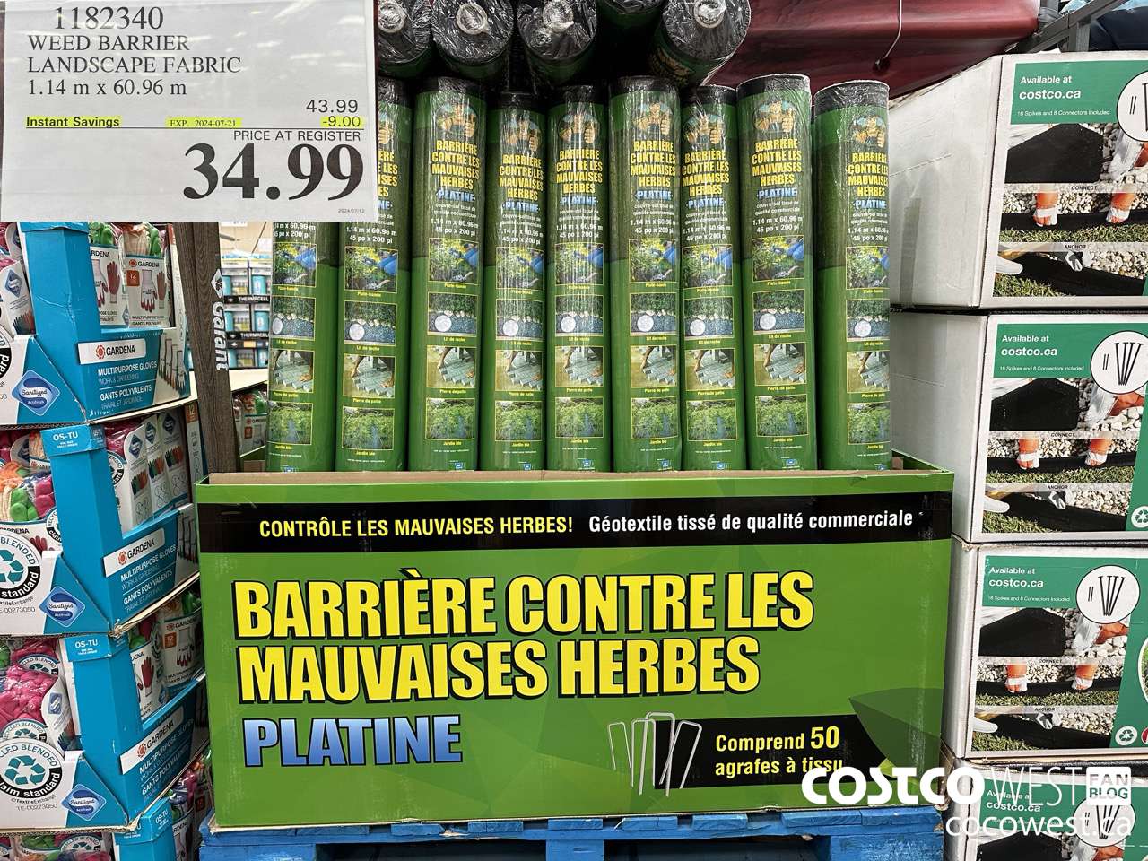 1182340 WEED BARRIER LANDSCAPE FABRIC 1.14M X 60.96M ($9.00 INSTANT SAVINGS EXPIRES ON 2024-07-21) $34.99