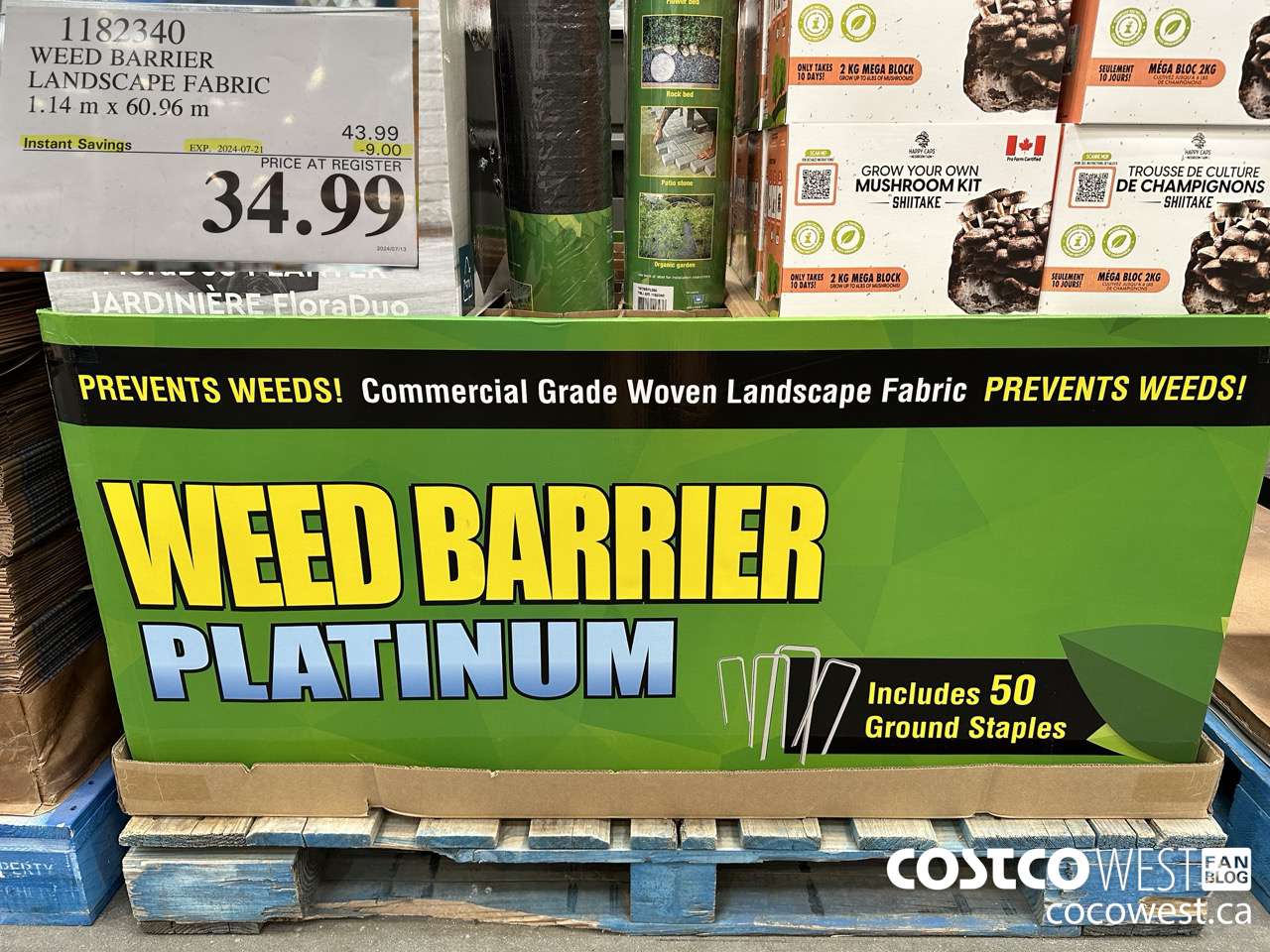 1182340 WEED BARRIER LANDSCAPE FABRIC 1.14M X 60.96M ($9.00 INSTANT SAVINGS EXPIRES ON 2024-07-21) $34.99