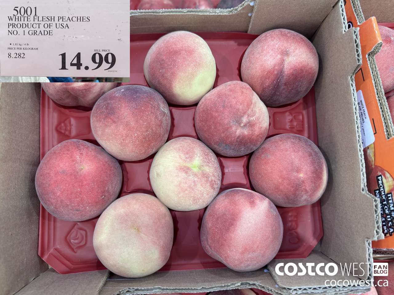 5001 WHITE FLESH PEACHES PRODUCT OF USA NO. 1 GRADE $14.99