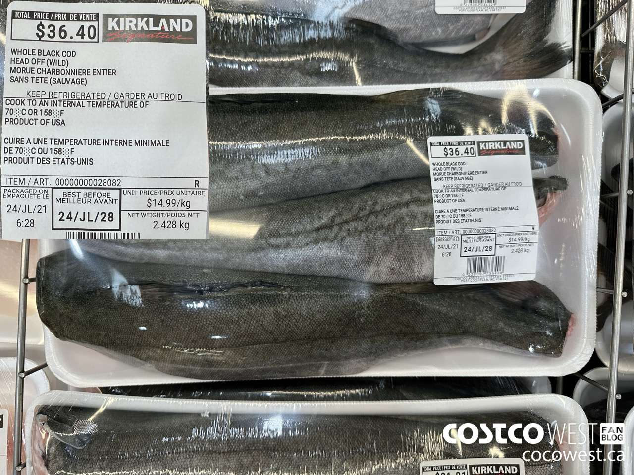 28082 WHOLE BLACK COD HEAD OFF (WILD) $14.99