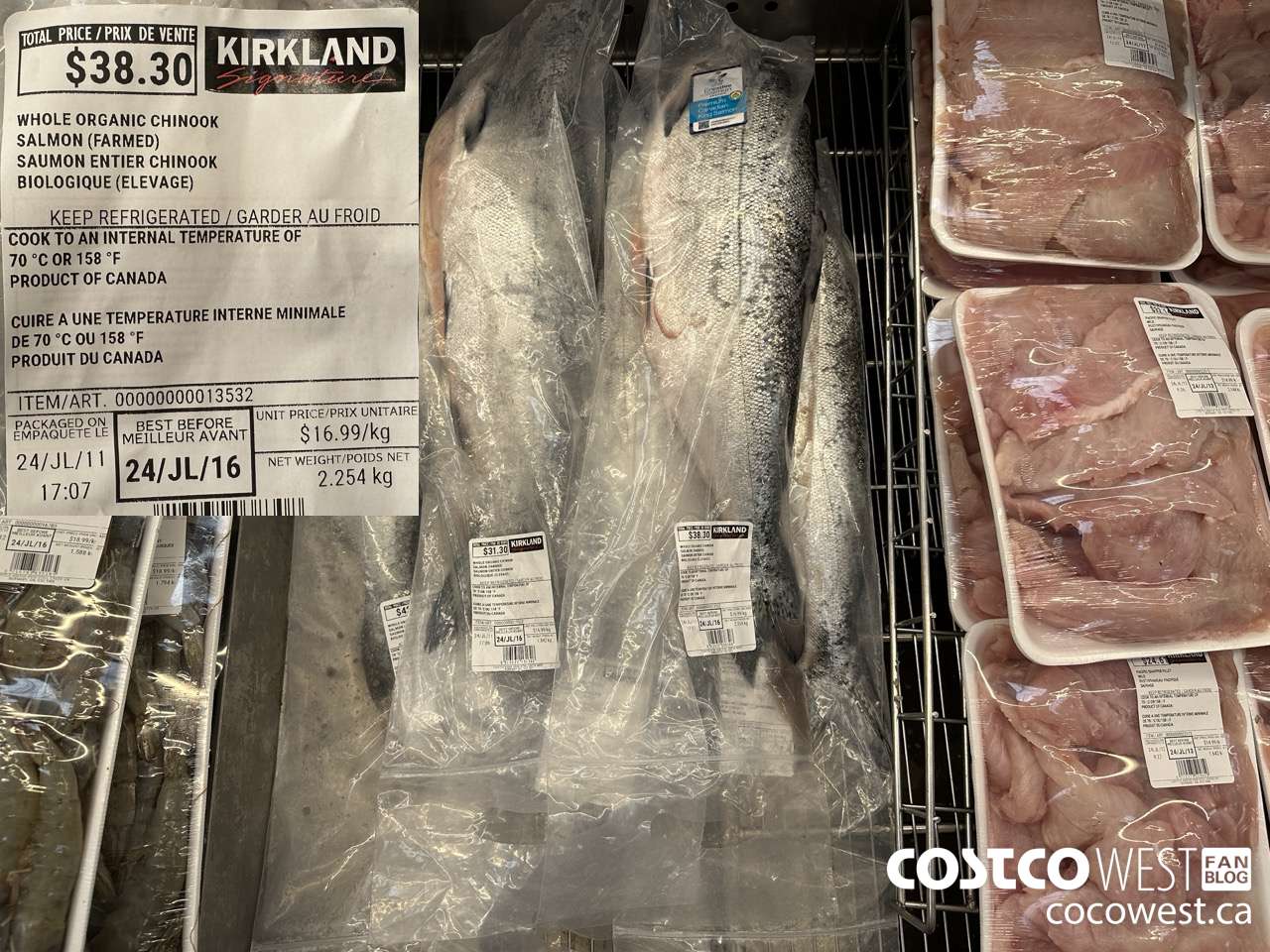 13532 WHOLE ORGANIC CHINOOK SALMON (FARMED) $16.99