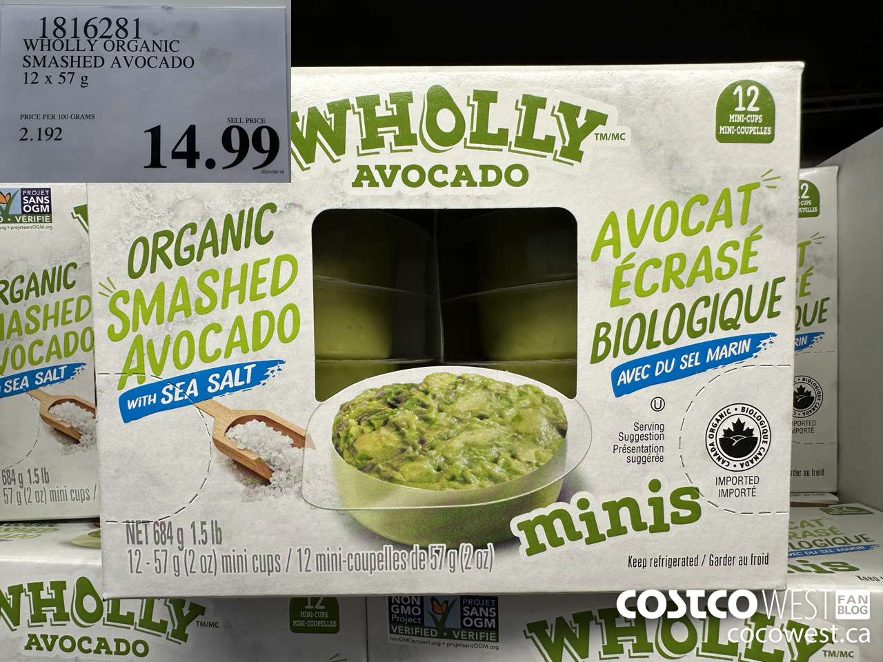 1816281 WHOLLY ORGANIC SMASHED AVOCADO 12 X 57G $14.99