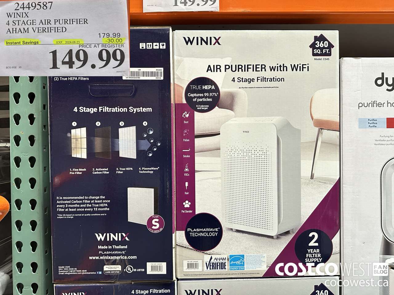 2449587 WINIX 4 STAGE AIR PURIFIER AHAM VERIFIED ($30.00 INSTANT SAVINGS EXPIRES ON 2024-08-23) $149.99