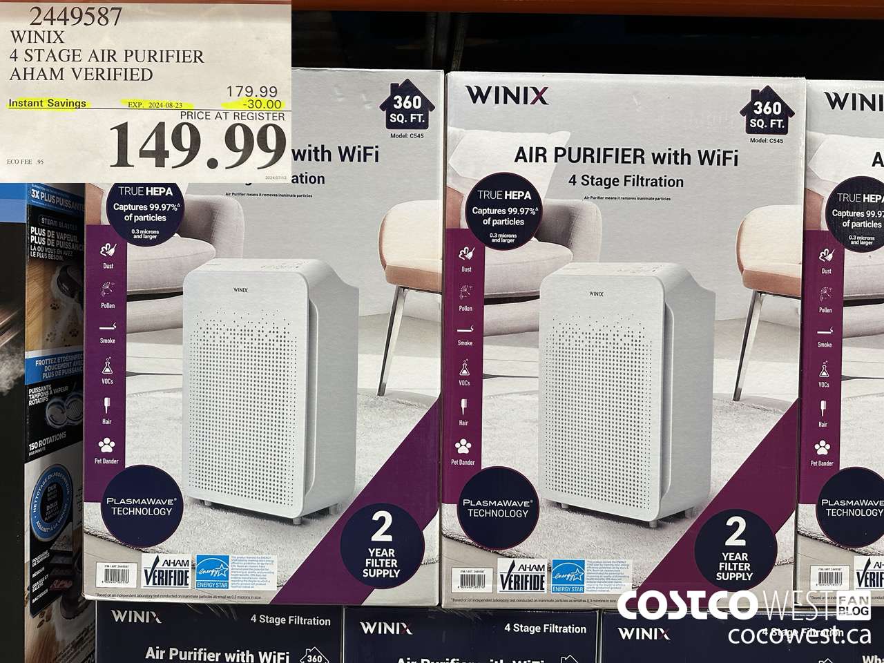 2449587 WINIX 4 STAGE AIR PURIFIER AHAM VERIFIED ($30.00 INSTANT SAVINGS EXPIRES ON 2024-08-23) $149.99