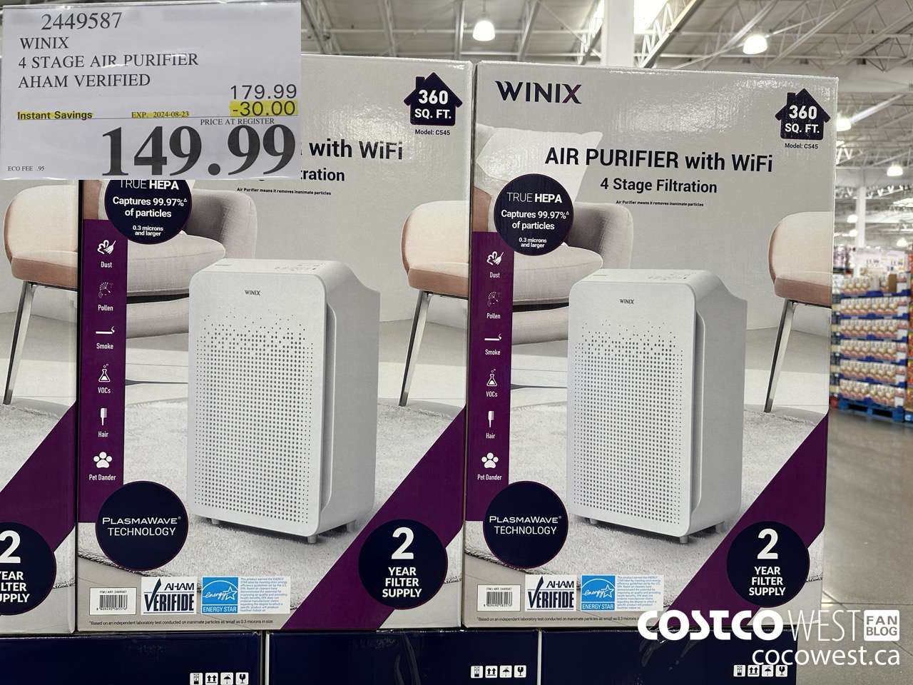 2449587 WINIX 4 STAGE AIR PURIFIER AHAM VERIFIED ($30.00 INSTANT SAVINGS EXPIRES ON 2024-08-23) $149.99