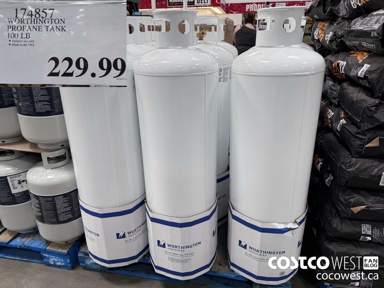 174857 WORTHINGTON PROPANE TANK 100LB $229.99