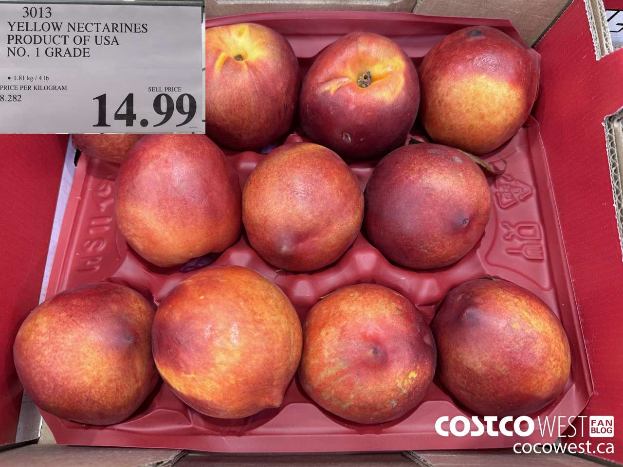 3013 YELLOW NECTARINES PRODUCT OF USA NO. 1 GRADE $14.99