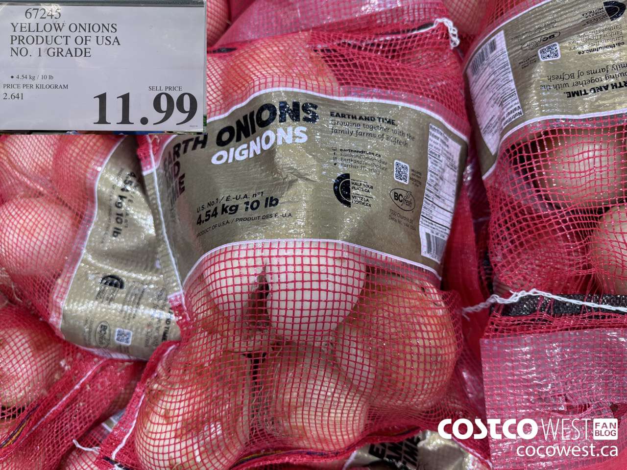 67245 YELLOW ONIONS PRODUCT OF USA NO. 1 GRADE $11.99