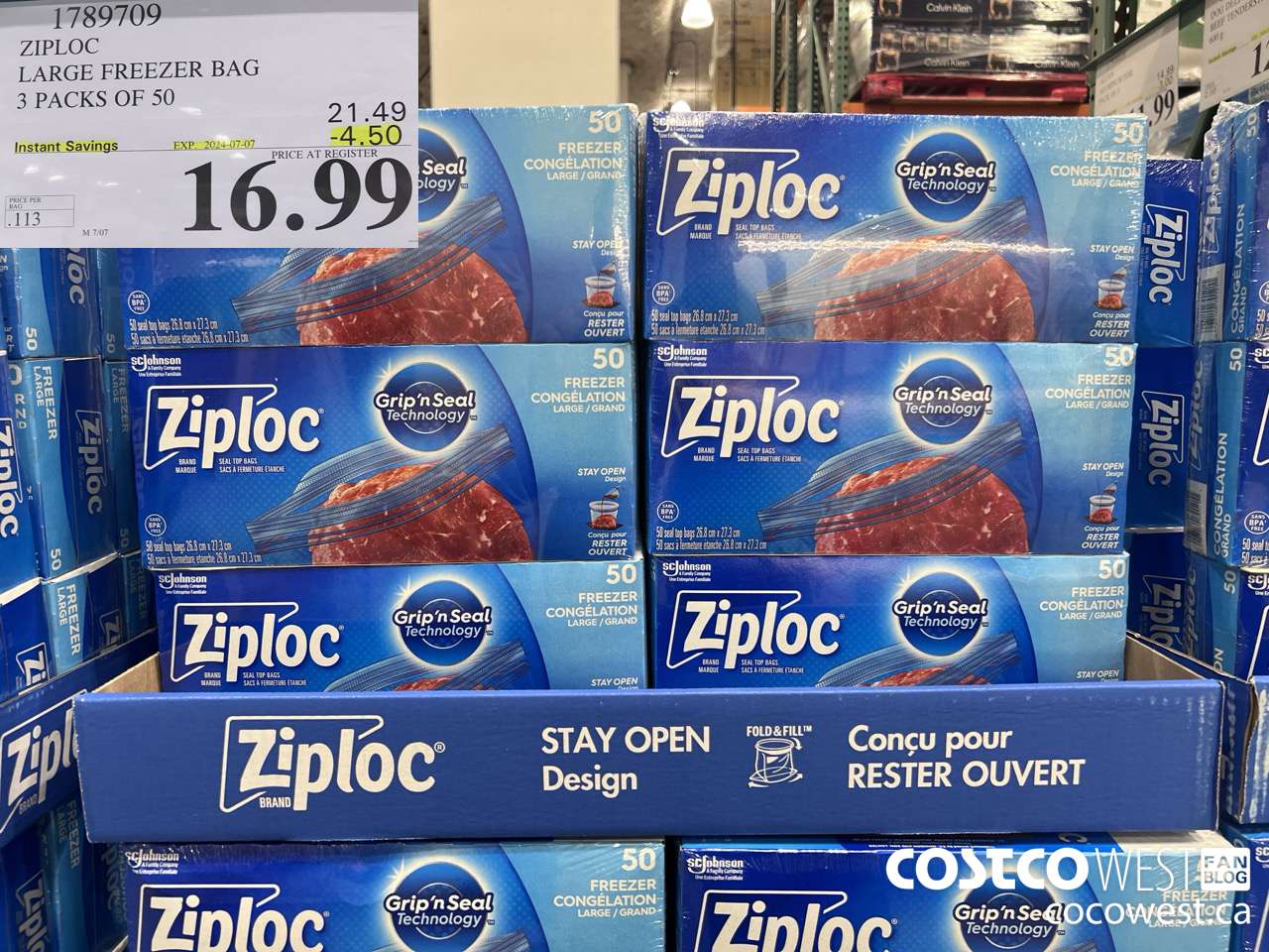 1789709 ZIPLOC LARGE FREEZER BAG 3 X 50 ($4.50 INSTANT SAVINGS EXPIRES ON 2024-07-07) $16.99