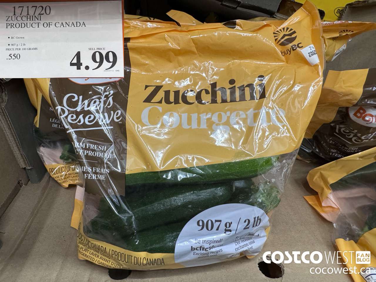 171720 ZUCCHINI PRODUCT OF CANADA $4.99