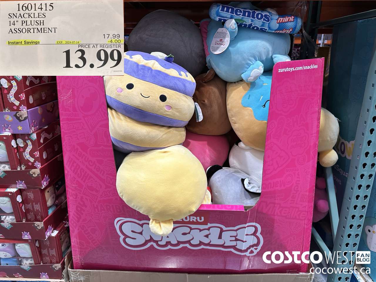 1601415 ZURU SNACKLES 14-INCH PLUSH ASSORTMENT  ($4.00 INSTANT SAVINGS EXPIRES ON 2024-07-14) $13.99