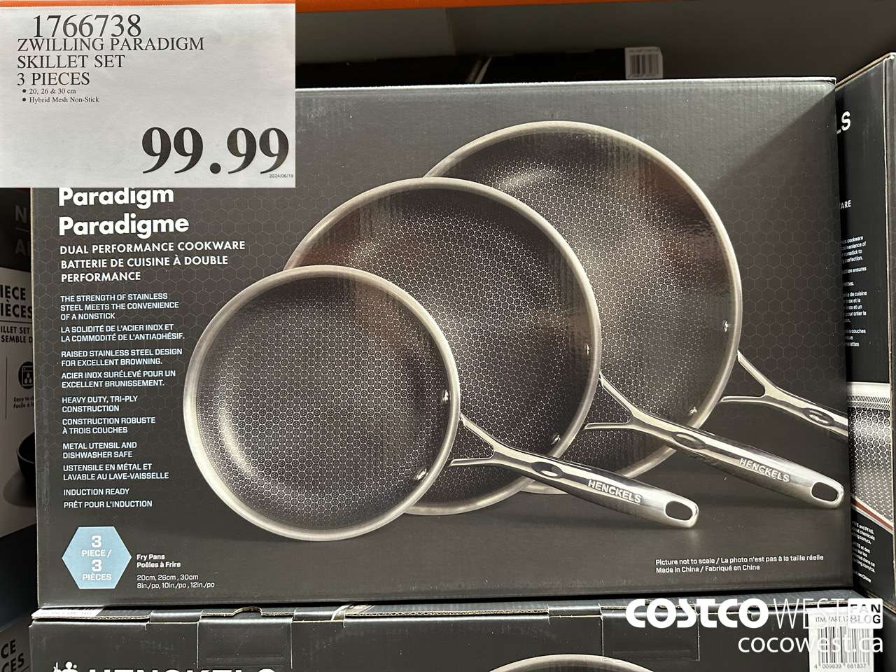 1766738 ZWILLING PARADIGM SKILLET SET 3 PIECES $99.99