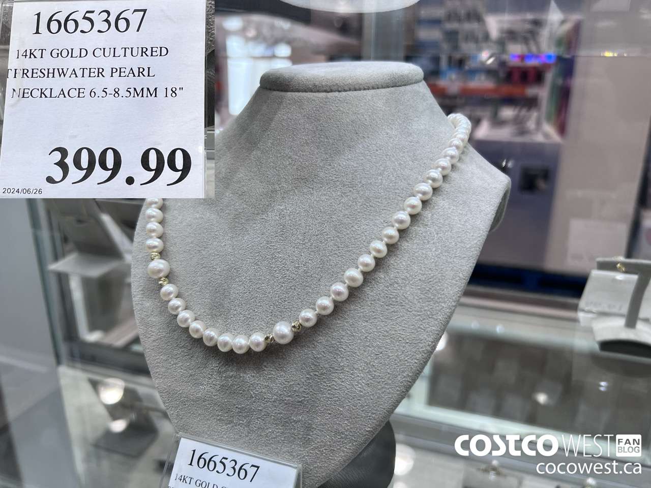 1665367 14KT GOLD CULTURED FRESHWATER PEARL NECKLACE 6.5-8.5MM 18