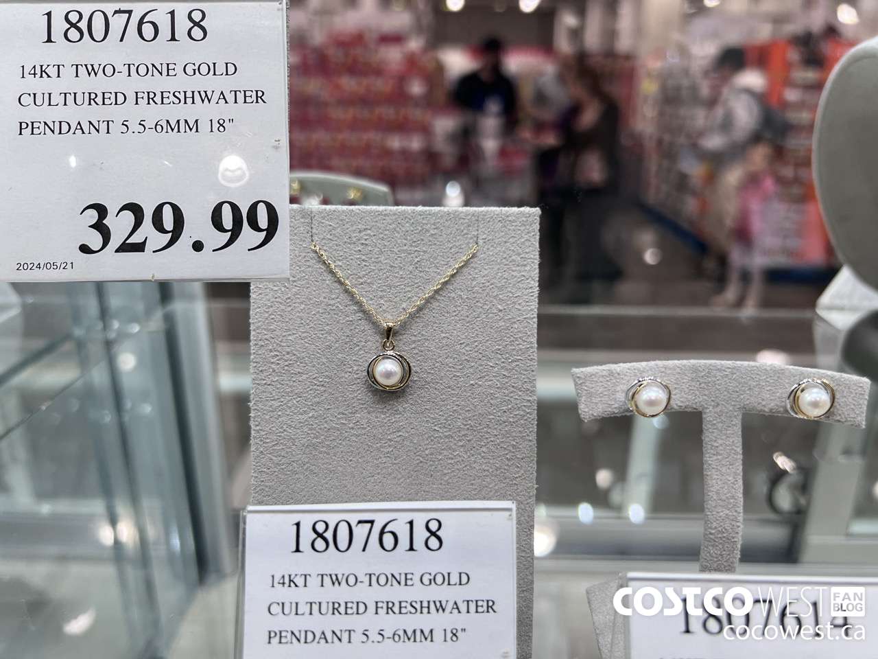 1807618 14KT TWO-TONE GOLD CULTURED FRESHWATER PENDANT 5-5.6MM 18