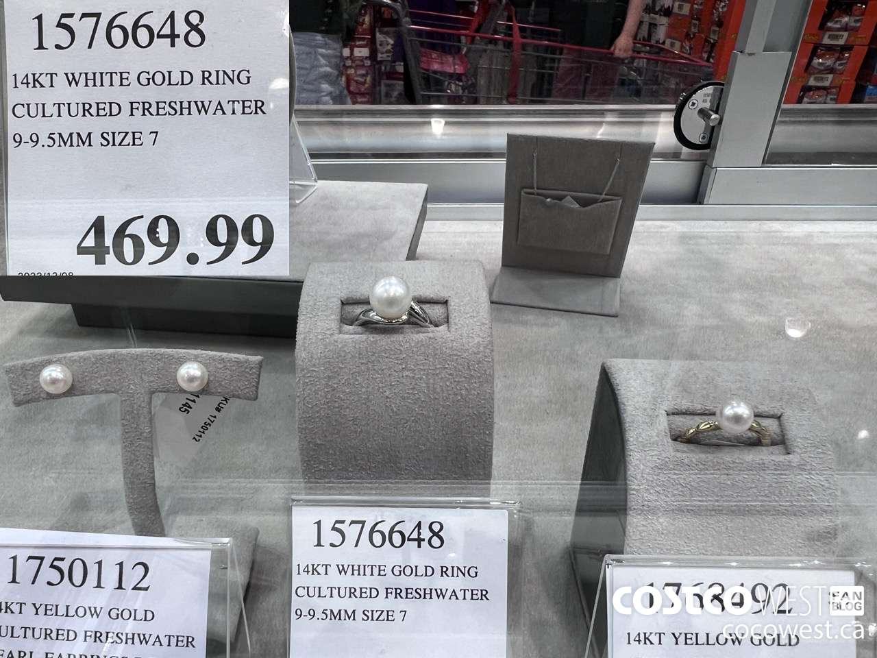 1576648 14KT WHITE GOLD RING CULTURED FRESHWATER 9-9.5MM SIZE 7 $469.99