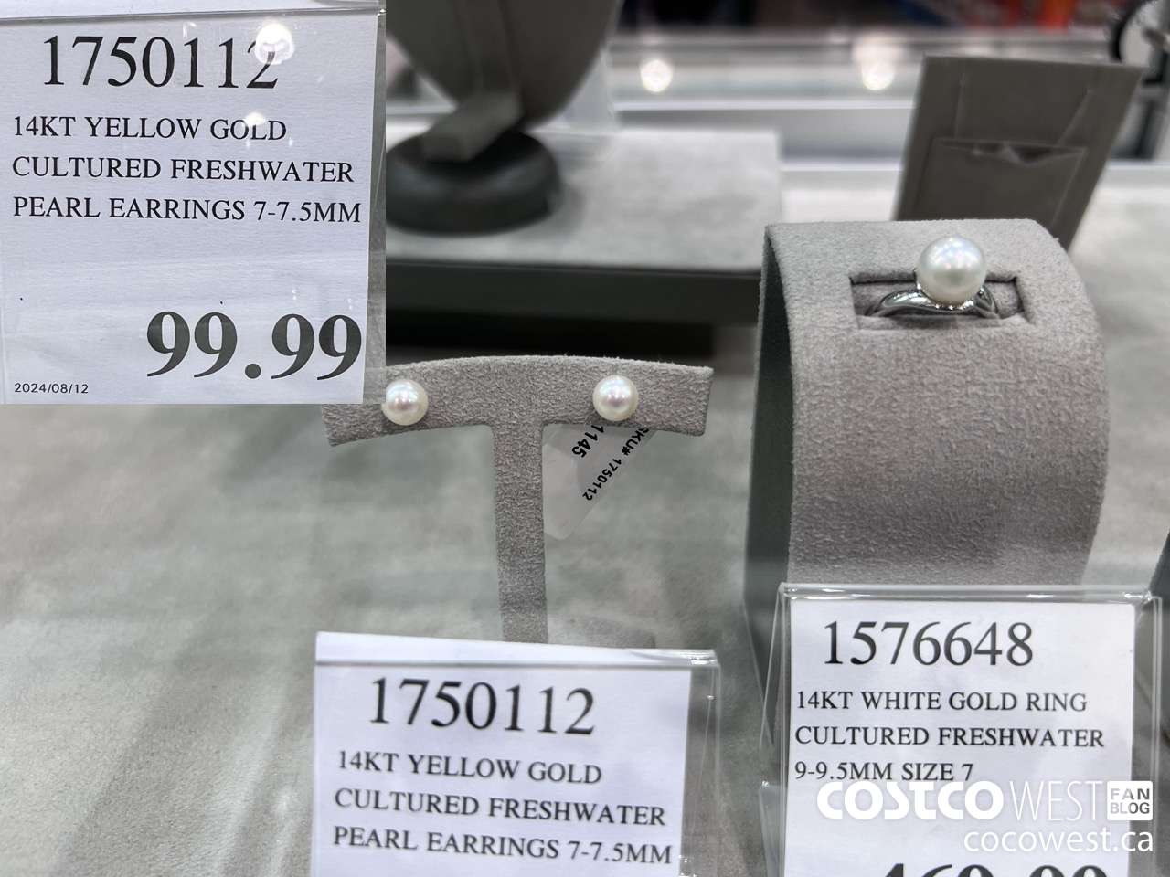 1750112 14KT YELLOW GOLD CULTURED FRESHWATER PEARL EARRINGS 7-7.5MM $99.99