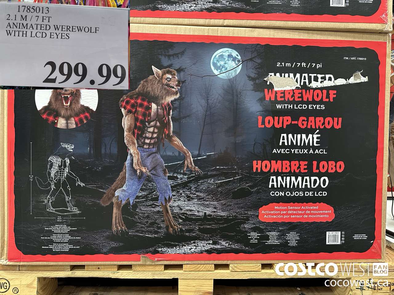 1785013 2.1M/7FT ANIMATED WEREWOLF WITH LCD EYES $299.99