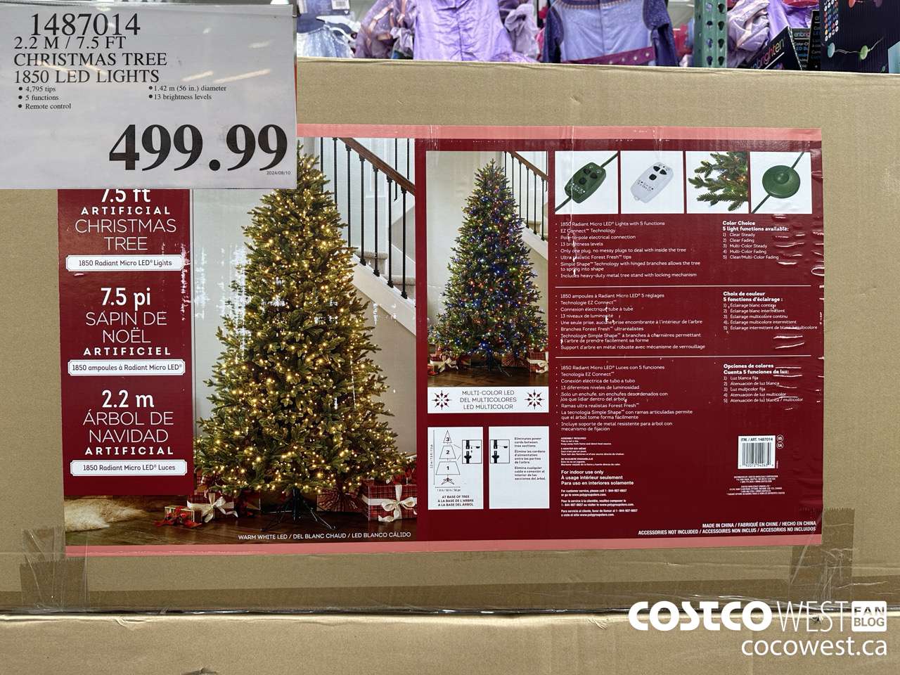 1487014 2.2M / 7.5FT CHRISTMAS TREE 1850 LED LIGHTS $499.99