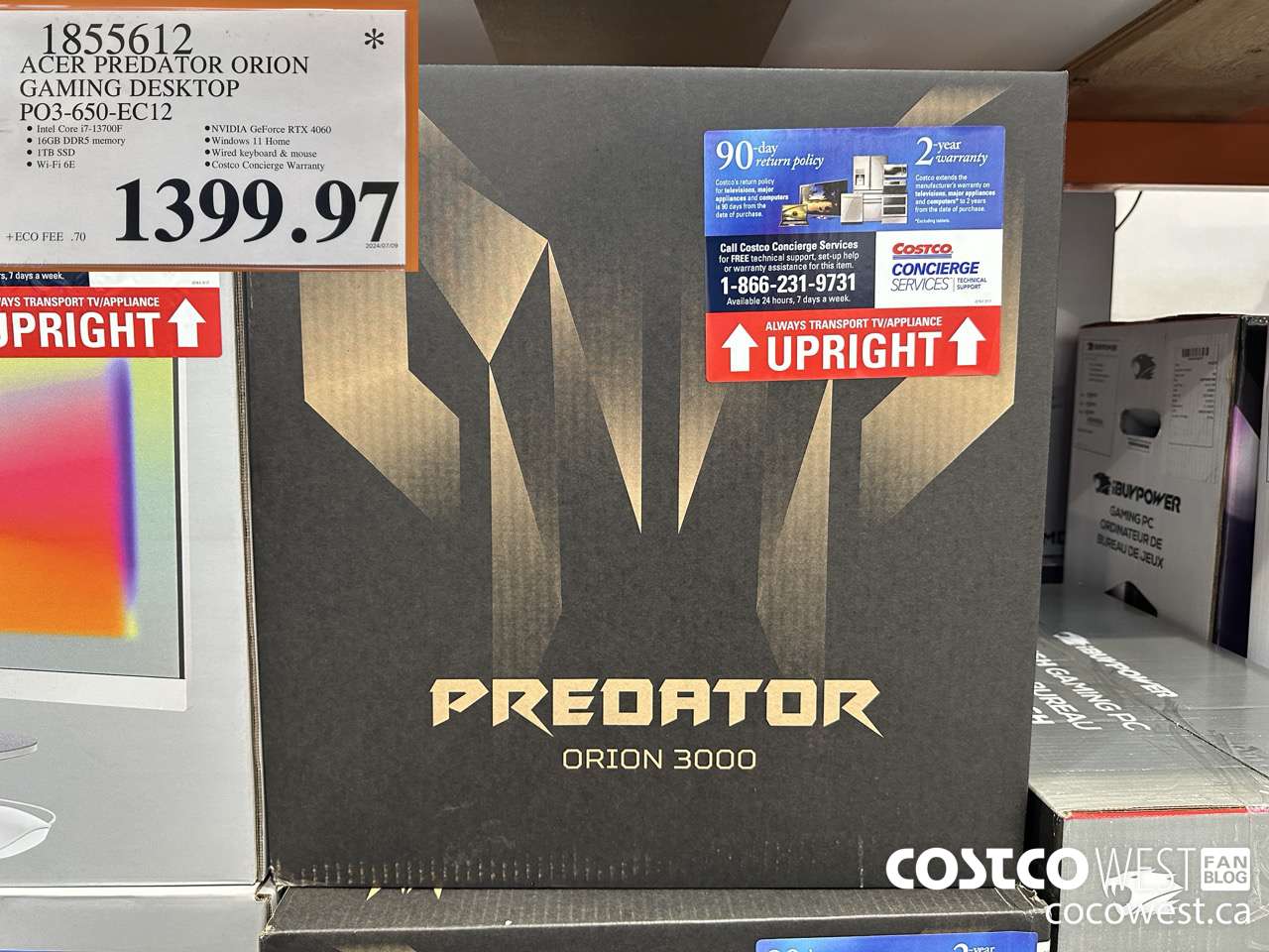 1855612 ACER PREDATOR ORION GAMING DESKTOP PO3-650-EC12 $1399.97