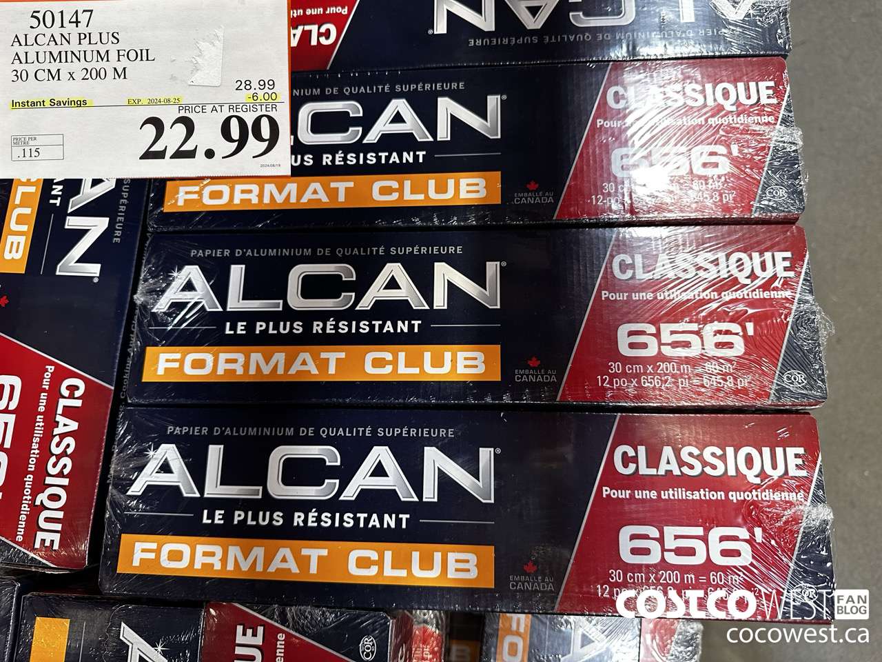 50147 ALCAN PLUS ALUMINUM FOIL 30 cm x 200 m ($6.00 INSTANT SAVINGS EXPIRES ON 2024-08-25) $22.99