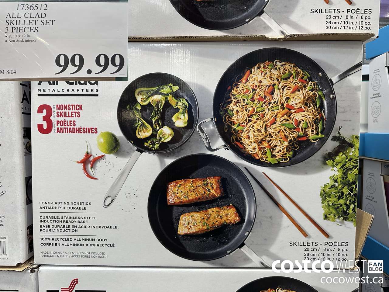 1736512 ALL-CLAD NON-STICK SKILLET 3-PIECE SET $99.99