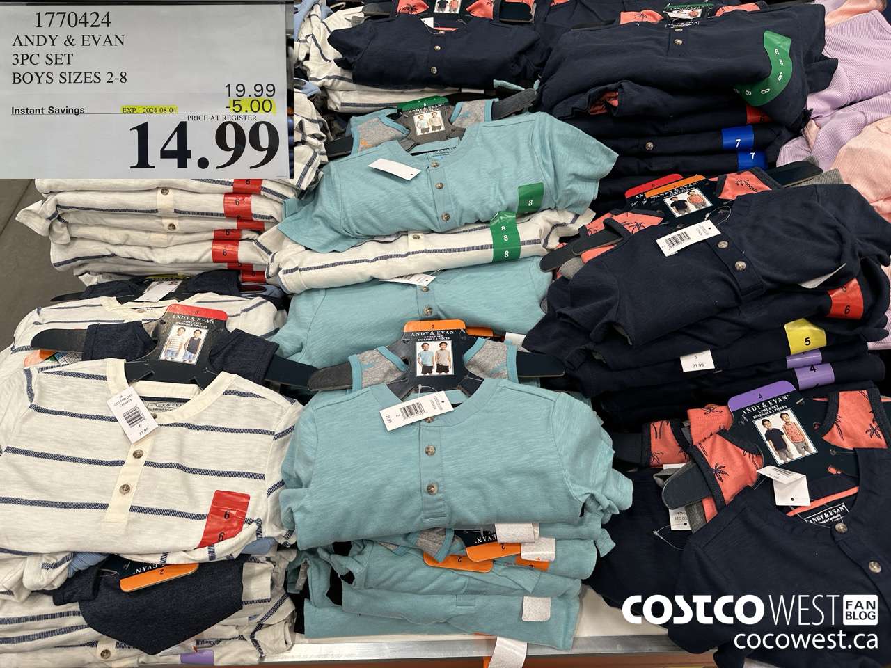 1770424 ANDY & EVAN 3PC SET BOYS SIZES 2-8 ($5.00 INSTANT SAVINGS EXPIRES ON 2024-08-04) $14.99