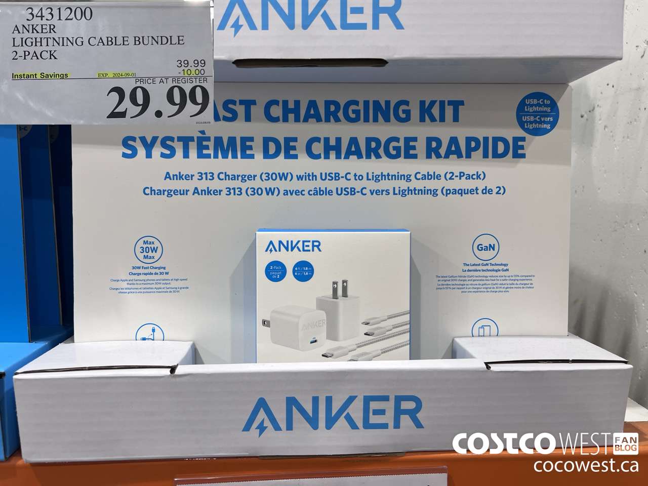 3431200 ANKER LIGHTNING CABLE BUNDLE 2-PACK ($10.00 INSTANT SAVINGS EXPIRES ON 2024-09-01) $29.99