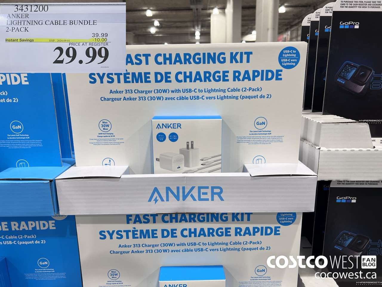 3431200 ANKER LIGHTNING CABLE BUNDLE 2-PACK ($10.00 INSTANT SAVINGS EXPIRES ON 2024-09-01) $29.99