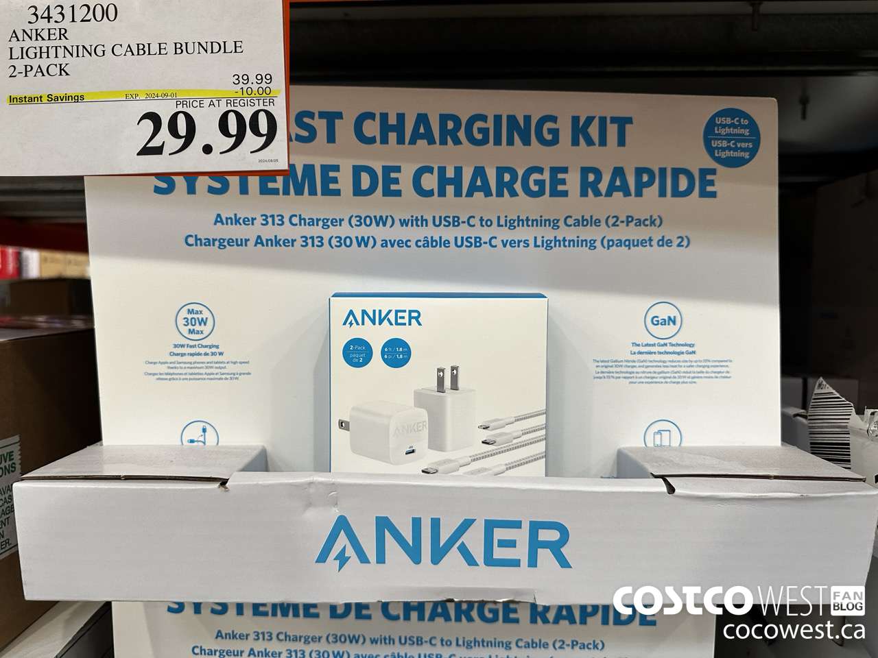 3431200 ANKER LIGHTNING CABLE BUNDLE 2-PACK ($10.00 INSTANT SAVINGS EXPIRES ON 2024-09-01) $29.99