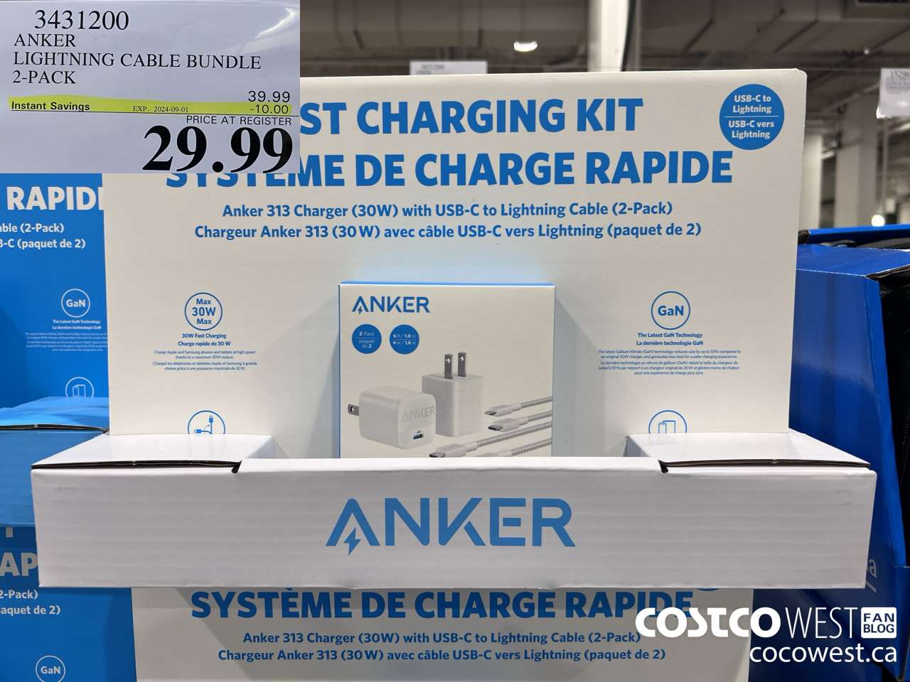 3431200 ANKER LIGHTNING CABLE BUNDLE 2-PACK ($10.00 INSTANT SAVINGS EXPIRES ON 2024-09-01) $29.99