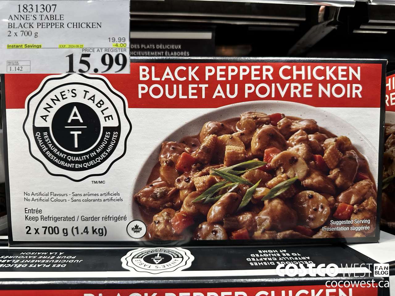 1831307 ANNE'S TABLE BLACK PEPPER CHICKEN 2 X 700G ($4.00 INSTANT SAVINGS EXPIRES ON 2024-08-25) $15.99