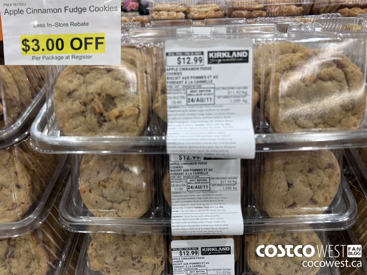 1817053 APPLE CINNAMON FUDGE COOKIES 1.090 KG ($3.00 INSTANT SAVINGS)