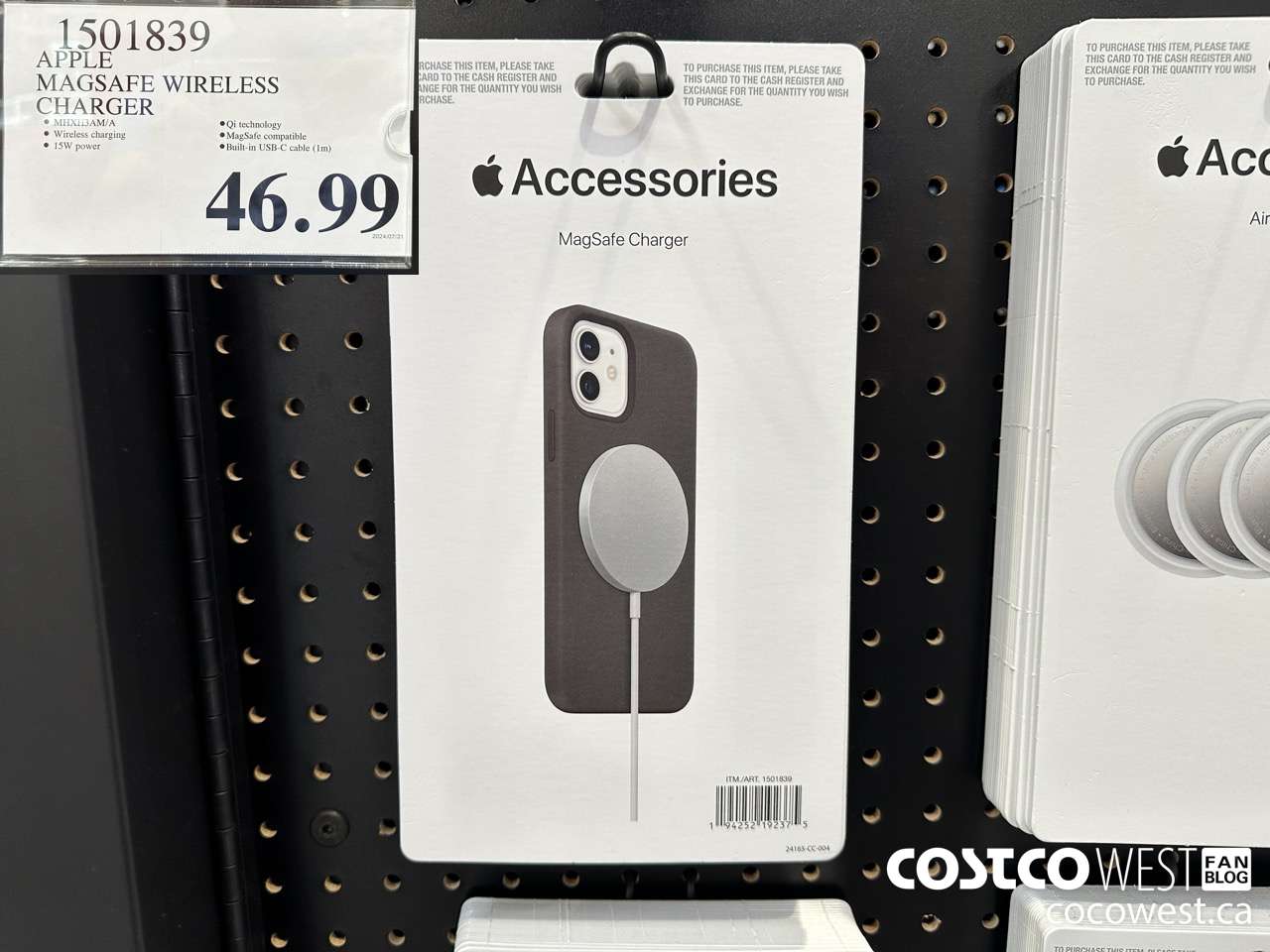 1501839 APPLE MAGSAFE WIRELESS CHARGER $46.99