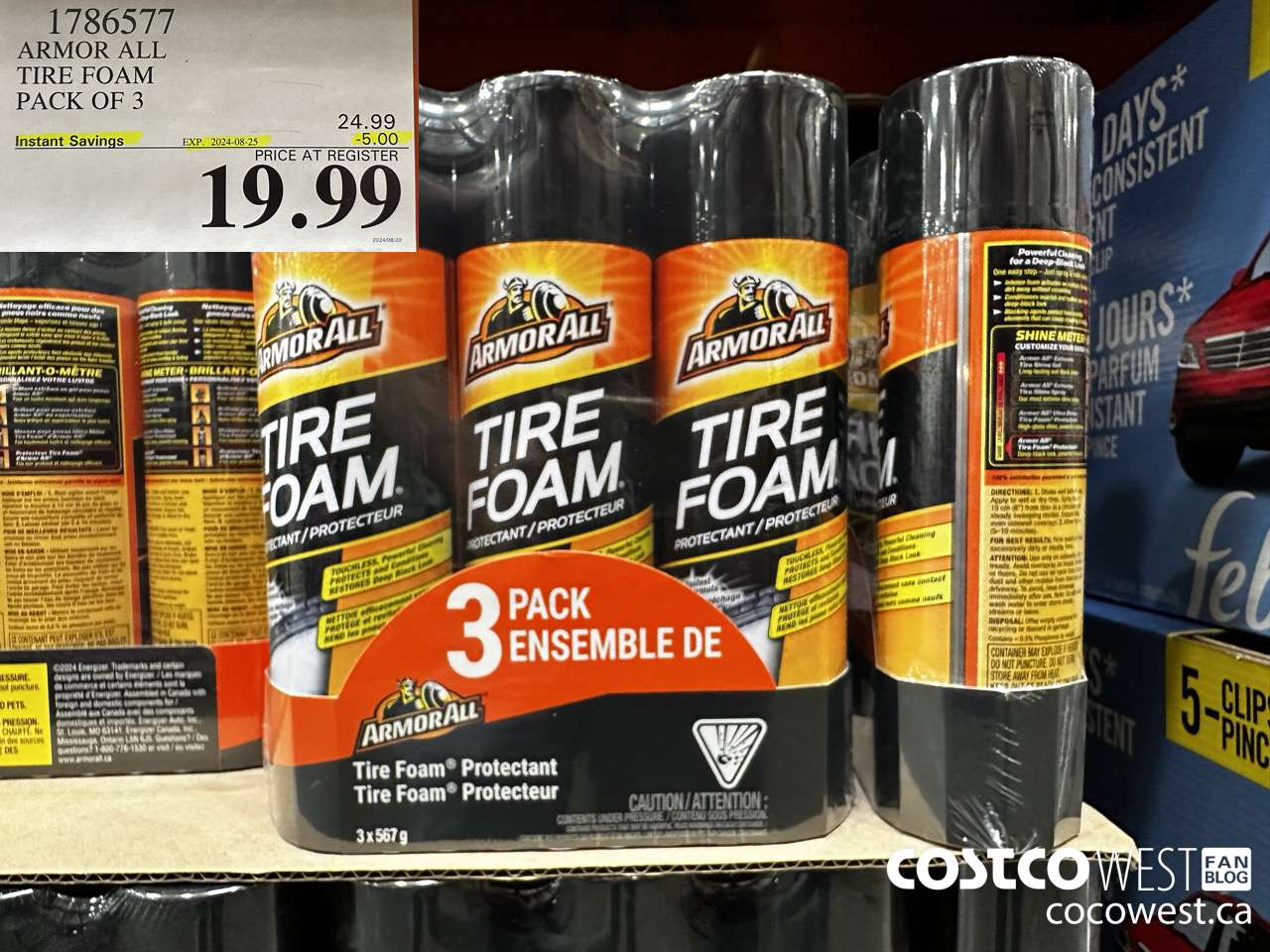 1786577 ARMOR ALL TIRE FOAM PACK OF 3 ($5.00 INSTANT SAVINGS EXPIRES ON 2024-08-25) $19.99