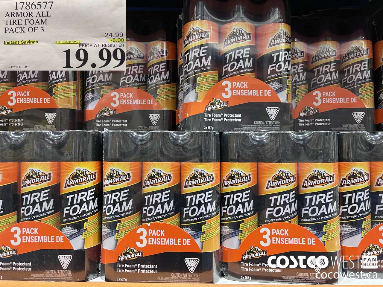 1786577 ARMOR ALL TIRE FOAM PACK OF 3 ($5.00 INSTANT SAVINGS EXPIRES ON 2024-09-01) $19.99