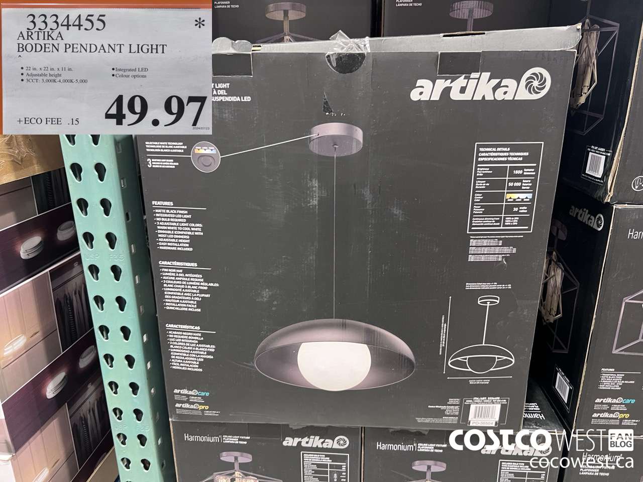 3334455 ARTIKA BODEN PENDANT LIGHT $49.97