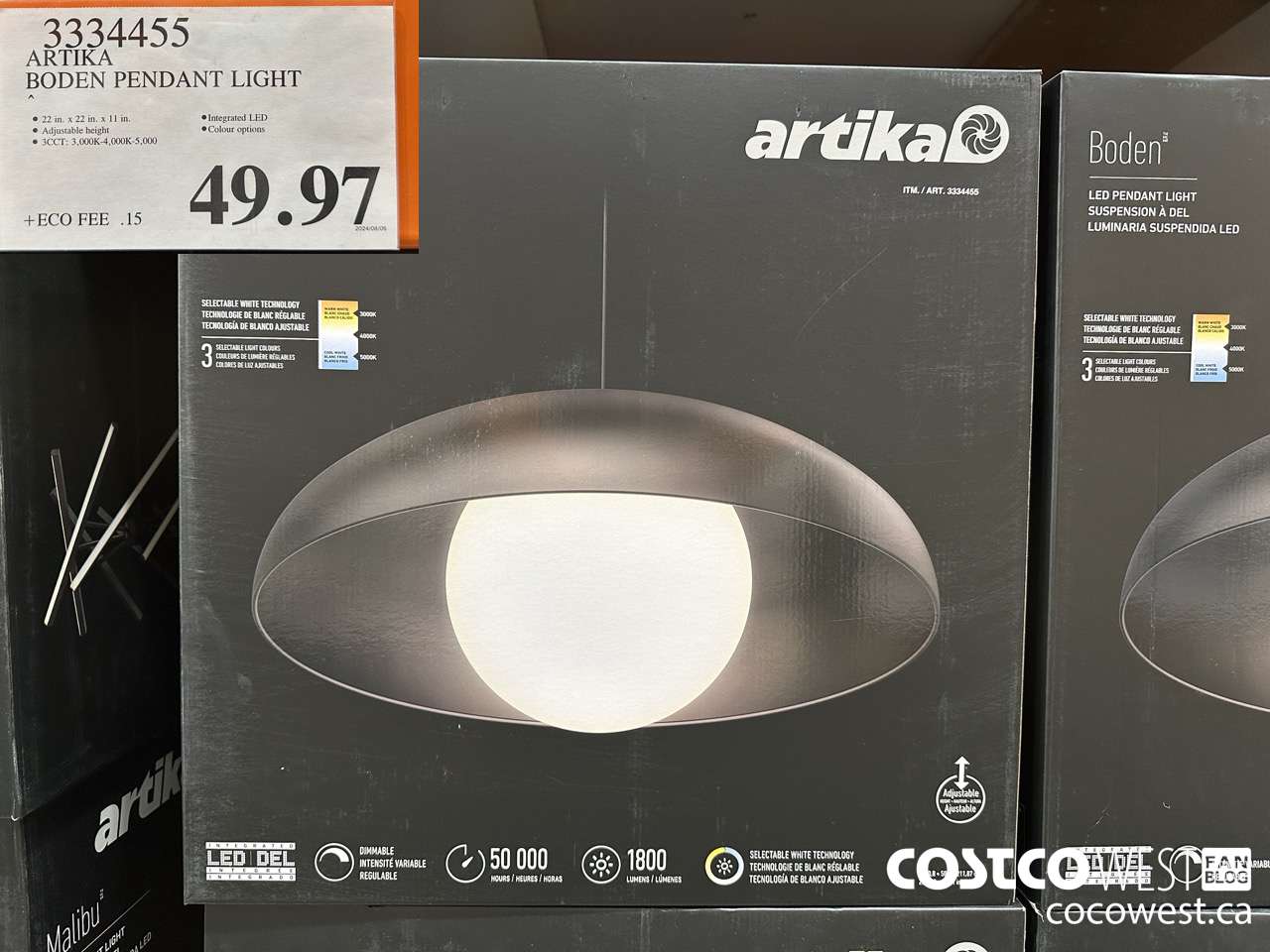 3334455 ARTIKA BODEN PENDANT LIGHT $49.97