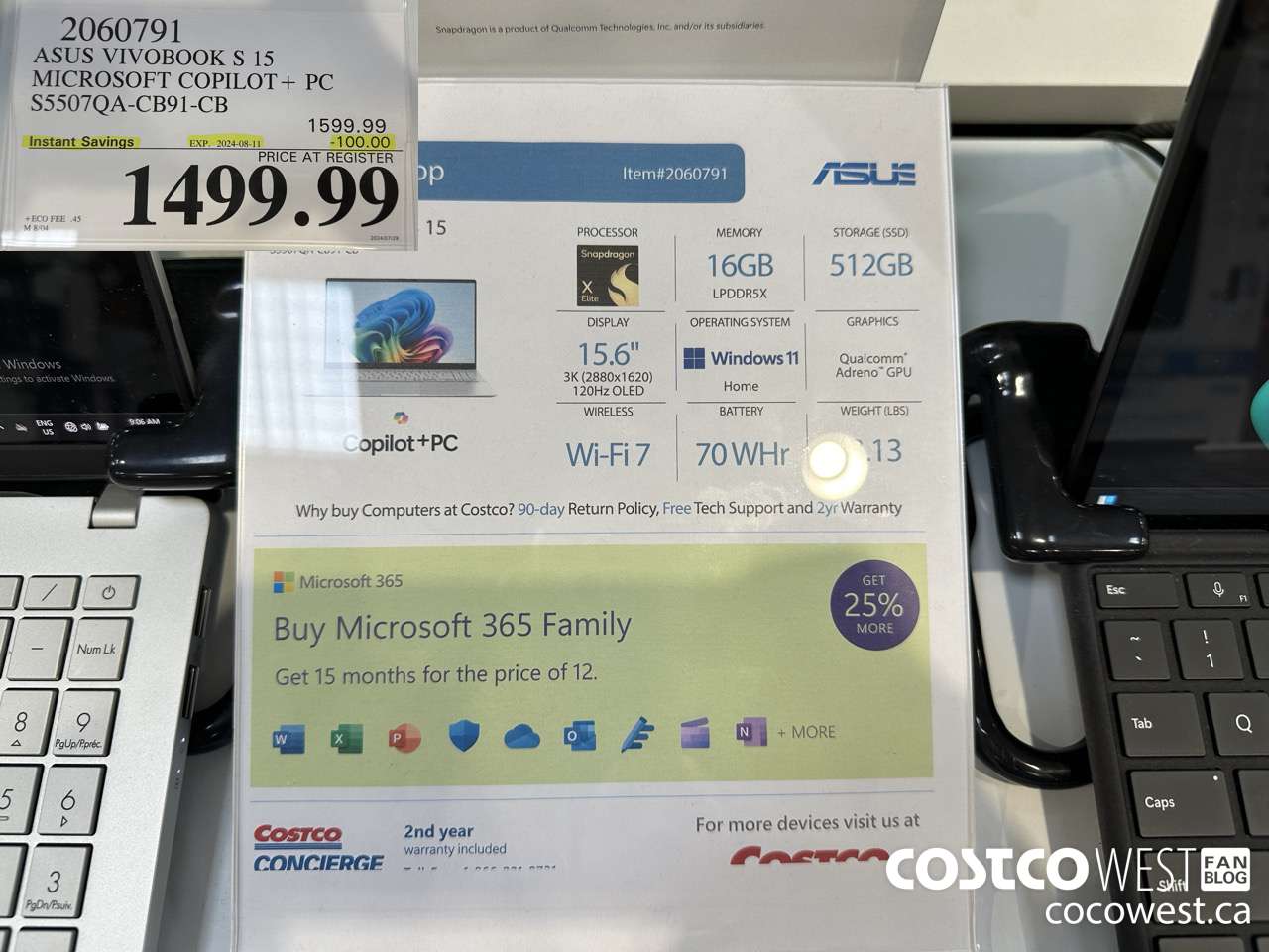 2060791 ASUS VIVOBOOK S 15 MICROSOFT COPILOT + PC S5507QA-CB91-CB ($100.00 INSTANT SAVINGS EXPIRES ON 2024-08-11) $1499.99