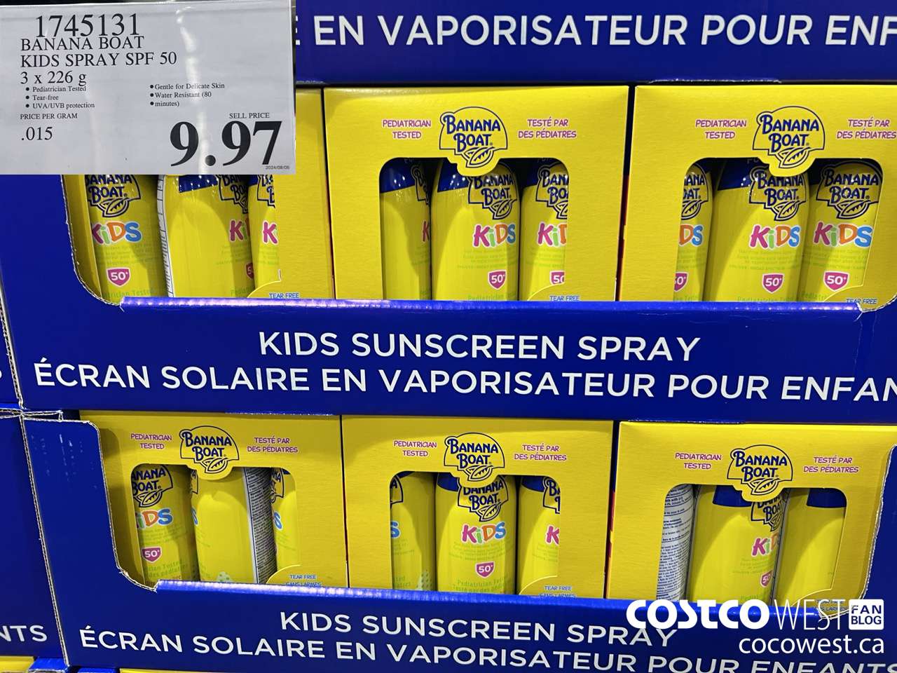 1745131 BANANA BOAT KIDS SPRAY SPF 50 3 X 226 G $9.97